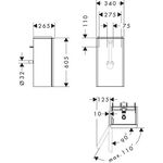 HG Waschtischunterschrank Xelu Q 340x605x245mm TA li we hgl Gri mweiß