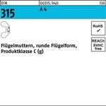 Flügelmutter DIN 315 runde FormM16 A 4 1 Stück