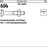 Senkschraube DIN 604 Nase/6-ktmutter M10x 60 Mu Stahl 4.6 100 Stück - VPE: 100