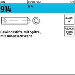 Gewindestift DIN 914 Spitze/Innen-6kt M16x 60 A 4 10 Stück - VPE: 10