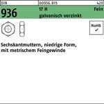 Sechskantmutter DIN 936 M20x 1,5 17 H galv.verz. 50 Stück - VPE: 50