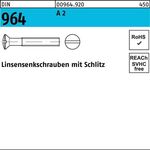 Linsensenkschraube DIN 964 Schlitz M6x 105 A 2 50 Stück - VPE: 50