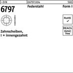 Zahnscheibe DIN 6797 FormI innengezahnt I 6,4 Federstahl 2000 Stück - VPE: 2000