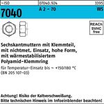 Sechskantmutter ISO 7040 Klemmteil M5 A 2 - 70 brauner Ring 500 Stück - VPE: 500