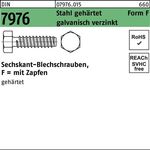 Blechschraube DIN 7976 Sechskant/Zapfen 4,2x9,5 -F Stahl geh.galv.verz. 500St. - VPE: 500