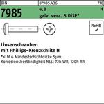 Linsenschraube DIN 7985 PH M4x8-H 4.8 galv.verz. 8 DiSP 2000St. - VPE: 2000