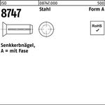 Senkkerbnagel ISO 8747 Fase 2x 6 Stahl 500 Stück - VPE: 500