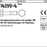 Sechskantschraube EN 14399-4 M20x 200 10.9 1 Stück PEINER