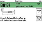 Schraubhaken R 88137 Typ 4 gerade 100x6,0x18 Stahl galv.verz. 100St. - VPE: 100