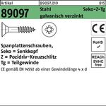 Spanplattenschraube R 89097 SEKO PZ TG 4x50/30-Z Stahl galv.verz. 500St. - VPE: 500