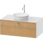 Duravit Waschtischunterbau WHITE TULIP 1000x408mm 1 Ausz. we hgl ES Eiche mitte