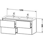 Duravit Waschtischunterbau XSQUARE 1280x560x478mm 4 Sk No we sdm ES Ah bds