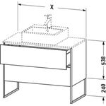 Duravit Waschtischunterbau XSQUARE 800x678x548mm 2 Au we hgl ES NB mitte