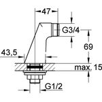 Grohe Standanschluss 1/2" Ausldg 47mm chr