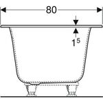 Geberit Badewanne SOANA Duo 1800x800x450mm weiß