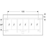 Geberit Lichtspiegel OPTION PLUS SQUARE Bel dir u ind Alu eloxiert 1350x700x35mm