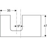 Geberit Waschtischplatte ONE Auss li 900x30x470mm weiß lackiert matt