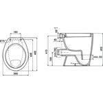 IDS Stand-Flachspül-WC EUROVIT 360x465x455mm weiß - VPE: 12