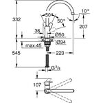 Grohe Einhand-Spültischarmatur BAUEDGE 1/2Zoll ho Ala chr