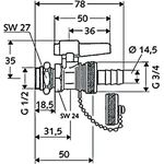 Schell F+E-Kugelhahn mit Hebelgriff ASAG Schlauchverschr. 16 b mch 1/2Zoll