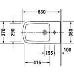 Duravit Stand-Bidet DURASTYLE m ÜL HLB 370x630mm 1 Hahnloch weiß