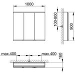 Keuco Spiegelschrank ROYAL MODULAR 2.0 Breite 1000mm Höhe 900mm Tiefe 160mm