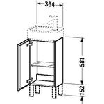 Duravit Waschtischunterbau L-CUBE 582x364x241mm Anschlag links basalt matt