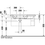 Duravit Möbelwaschtisch DURASTYLE Be li m ÜL HLB 1000x480mm 3 HL weiß WG