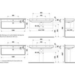 Laufen Waschtisch LAUFEN PRO S 1200x460mm m ÜL j 1 HL re und links weiß