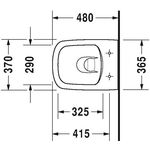 Duravit WWC DURASTYLE COMPACT RIMLESS tief, 370x480mm weiß WG