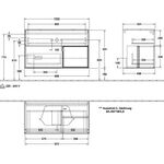 V&B Waschtischunterschrank FINION 1000x603x501mm Regalele. bl ma glos. wh