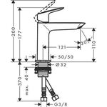 HG Einhebel-Waschtischmischer 110 LOGIS mit PushOpen Ablaufgarnitur chrom