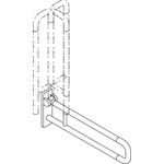 Hewi Stützklappgriff SERIE 801 drehb d= 33mm Alu-Kern 750mm felsgrau