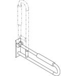 Hewi Stützklappgriff SERIE 801 mit Armpolster, d= 33mm 750mm senfgelb