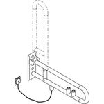 Hewi Stützklappgr. E-Ausführ. SERIE 801 Spül-/Funktionstaste gelb 700mm reinweiß