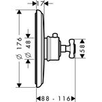 Thermostat AXOR MONTREUX UP Durchflußm. 43 l/m brushed gold optic