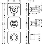 Thermostatmodul AXOR CITTERIO E DN 20, Unterputz 38x12 polished red gold