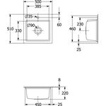 V&B Einbauspüle SUBWAY STYLE 50 S 500x510mm Be re m Exzent. graphite