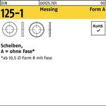 Unterlegscheibe DIN 125-1 A 2,2x 5x0,3 Messing 1000 Stück - VPE: 1000