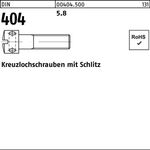 Kreuzlochschraube DIN 404 Schlitz M6x 20 5.8 100 Stück - VPE: 100