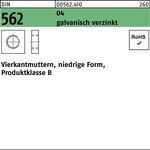 Vierkantmutter DIN 562 niedrige FormM4 Automatenstahl galv.verz. 1000St. - VPE: 1000