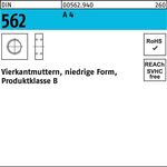 Vierkantmutter DIN 562 niedrige FormM4 A 4 100 Stück - VPE: 100