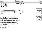 Sechskantschraube DIN 564 Ansatzspitze AM 12x 80 22 H (8.8) 25 Stück - VPE: 25