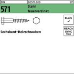 Sechskantholzschraube DIN 571 10x 60 Stahl feuerverz. 100 Stück - VPE: 100