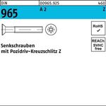 Senkschraube DIN 965 PZ M3x 4-Z A 2 1000 Stück - VPE: 1000