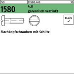 Flachkopfschraube ISO 1580 Schlitz M6x 10 4.8 galv.verz. 200 Stück - VPE: 200