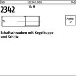 Schaftschraube ISO 2342 Kegelkuppe/Schlitz M10x 45 14 H 50 Stück - VPE: 50