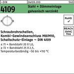 Schraubrohrschelle DIN 4109 57-61 M8/M10 Stahl+Dämmeinlage galv.verz. 50St. - VPE: 50