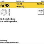 Fächerscheibe DIN 6798 FormA außengezahnt A 3,2 CuSn Bronze 100 Stück - VPE: 100