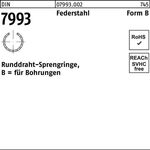 Runddrahtsprengring DIN 7993 f.Wellen B 10 Federstahl 500 Stück - VPE: 500